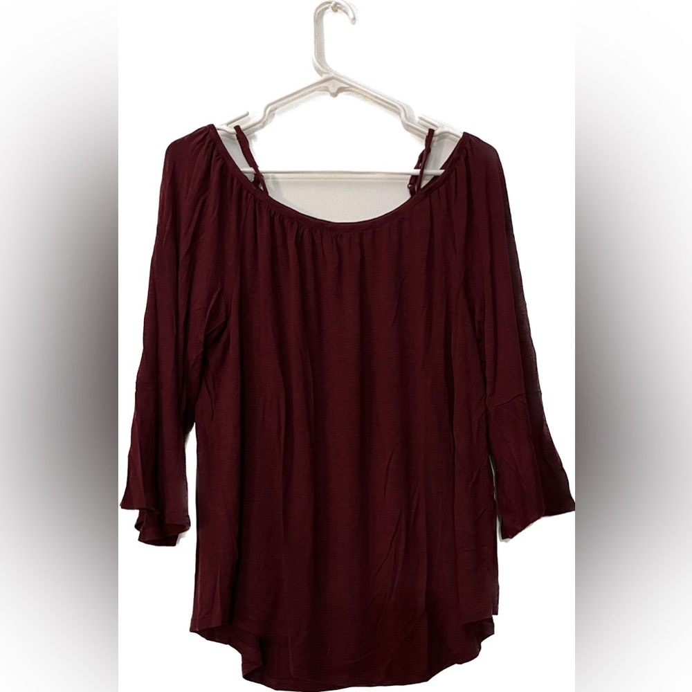 Burgundy off shoulder blouse